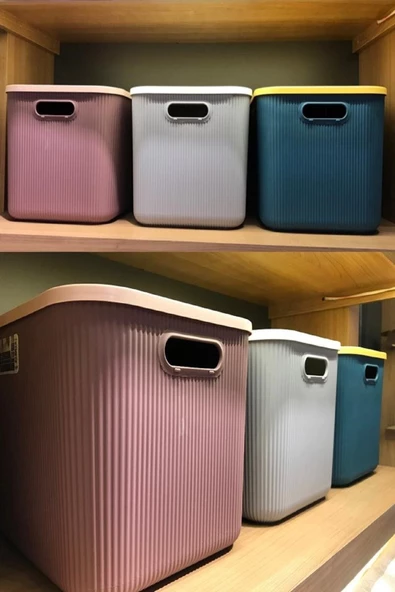 3 Adet Mix 21 Lt Storage Çok Amaçlı Dolap Içi Düzenleyici Kutu - Oyuncak Ve Çamaşır Sepeti - 4