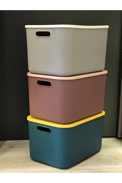 3 Adet Mix 21 Lt Storage Çok Amaçlı Dolap Içi Düzenleyici Kutu - Oyuncak Ve Çamaşır Sepeti - 6