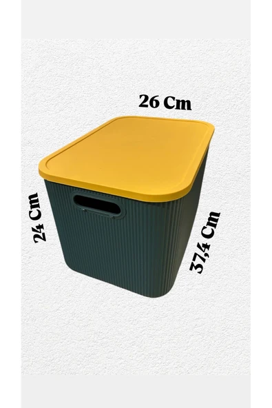 2 Adet 21 Lt Storage Yeşil Çok Amaçlı Dolap Içi Düzenleyici Kutu - Oyuncak Ve Çamaşır Sepeti - 3