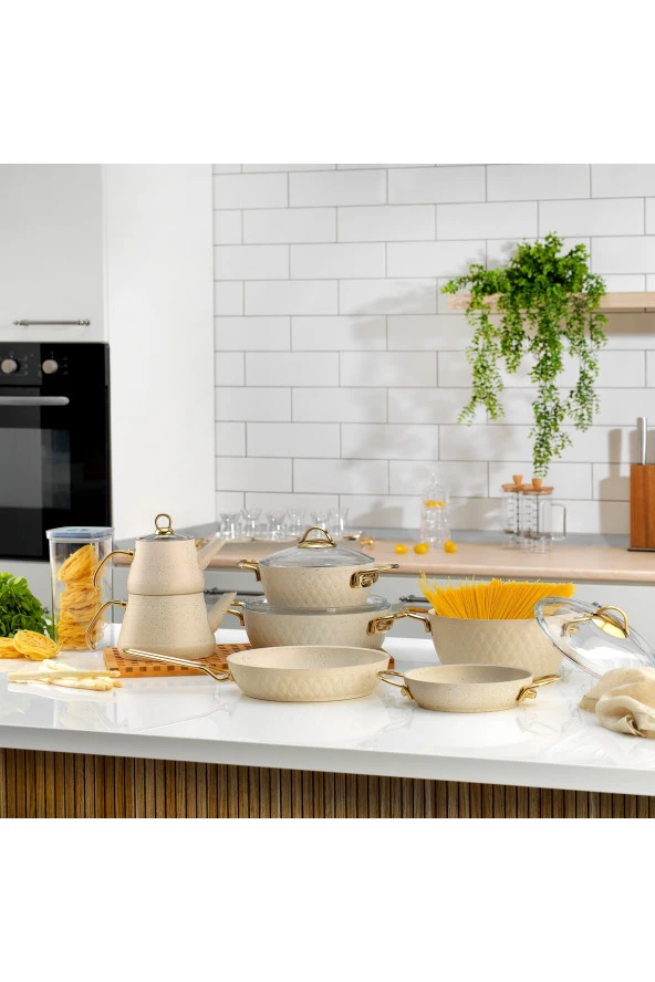 New Range Yanmaz Yapışmaz Çeyiz Seti-11 Parça-beyaz - Resim 2