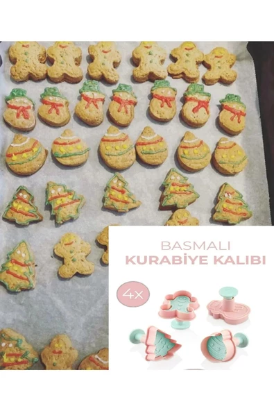 Kurabiye Kalıbı 3133 Çörek Çam Ağacı Yılbaşı Kardan Adam Hamur Kesici Pasta Ekipmanları