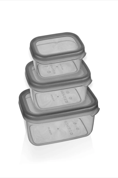 Colony 3 Adet 400 Ml-670 Ml-1200 ml Saklama Kabı Kahvaltılık Bakliyat Çerezlik Meyve Kabı 0848 - Resim 3