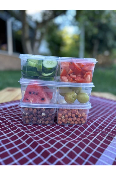 Large 3 Adet Bölmeli Piknik Saklama Kutusu Okul Beslenme Kabı Taşınabilir Diyet Öğünlük Porsiyon - 2