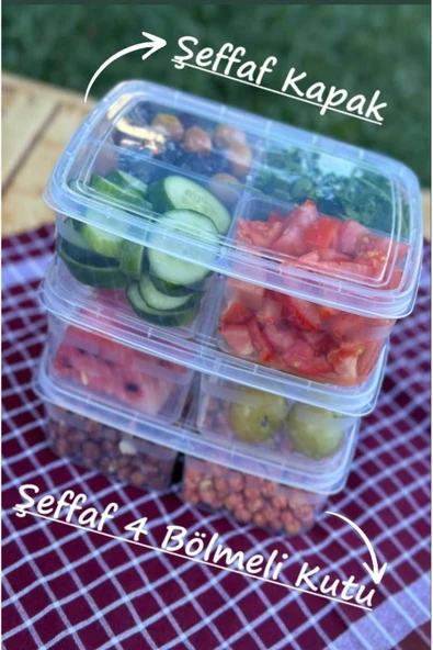 Large Taşınabilir Diyet Saklama Kabı Öğünlük Kahvaltılık Piknik Saklama Kutusu Beslenme Kutusu - Resim 5