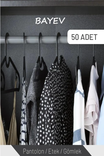 50 Adet Plastik Elbise Askısı - 4