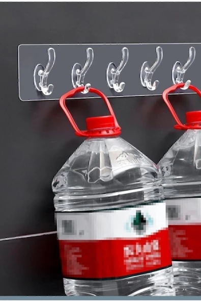 5'li Şeffaf Süper Yapışkan Askı Banyo, Mutfak Düzenleyici Askı - 6
