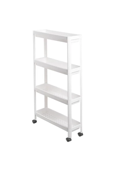 Tekerlekli 4 Katlı Ve 3 Katlı Birlikte Raf Ünitesi Organizer Seti- Banyo Mutfak Düzenleyici - 3