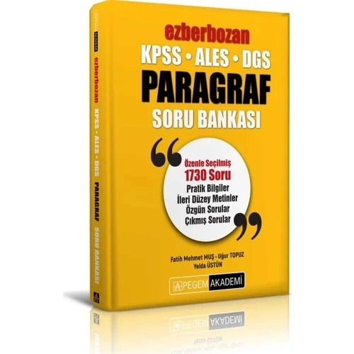 PEGEM 2020 KPSS ALES DGS PARAGRAF SORU BANKASI