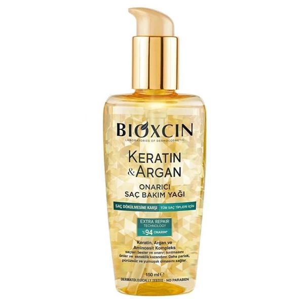 Bioxcin Keratin ve Argan Onarıcı Saç Bakım Yağı 150 ml