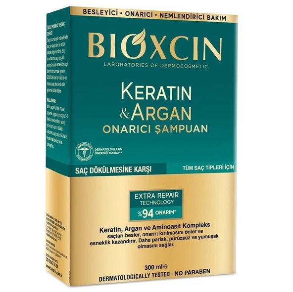 Bioxcin Keratin ve Argan Onarıcı Şampuan 300 ml