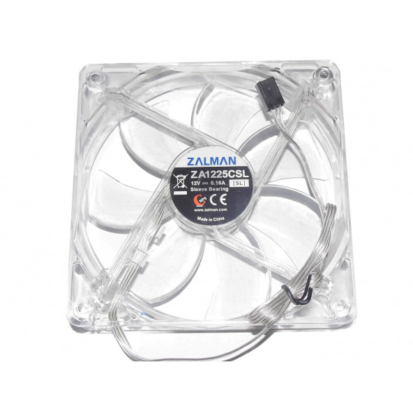 Zalman 12Cm Kasa Fanı Beyaz Mavi Led 3 Pin ZA1225CSL