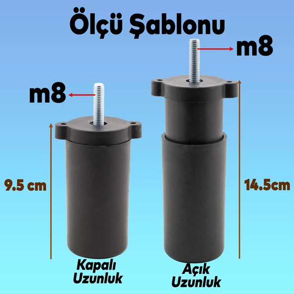 Clara 6'lı Set Mobilya Koltuk Kanepe Baza Yatak Tv Ünite Destek Ayağı 12 Cm Ayakları Siyah Gold - Resim 2