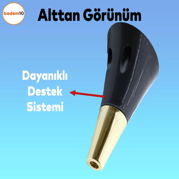 Clara 6'lı Set Mobilya Koltuk Kanepe Baza Yatak Tv Ünite Destek Ayağı 12 Cm Ayakları Siyah Gold - Resim 6