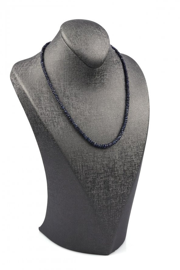 Safir Doğal Taş Kolye Hint Kesim - Resim 2