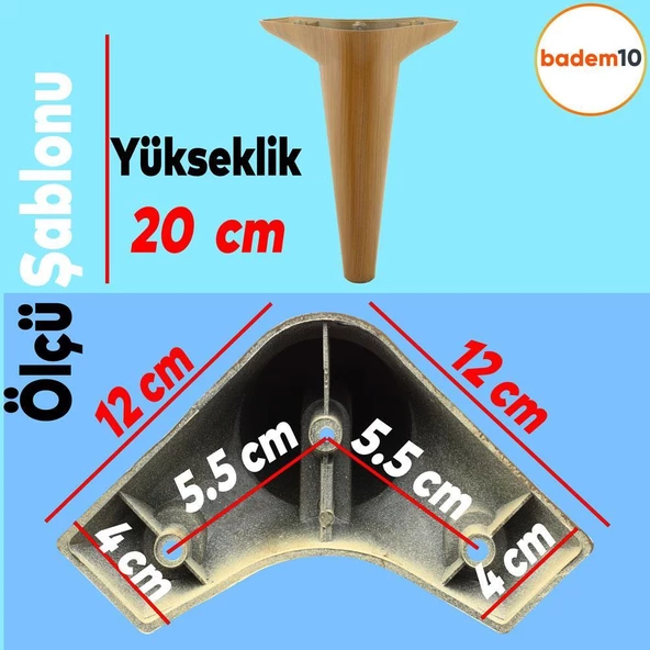 Aspen Lüks Mobilya Kanepe Koltuk Tv Ünitesi Konsol Ayağı Ayakları 20 Cm Koyu Ceviz (4 ADET) - Resim 3