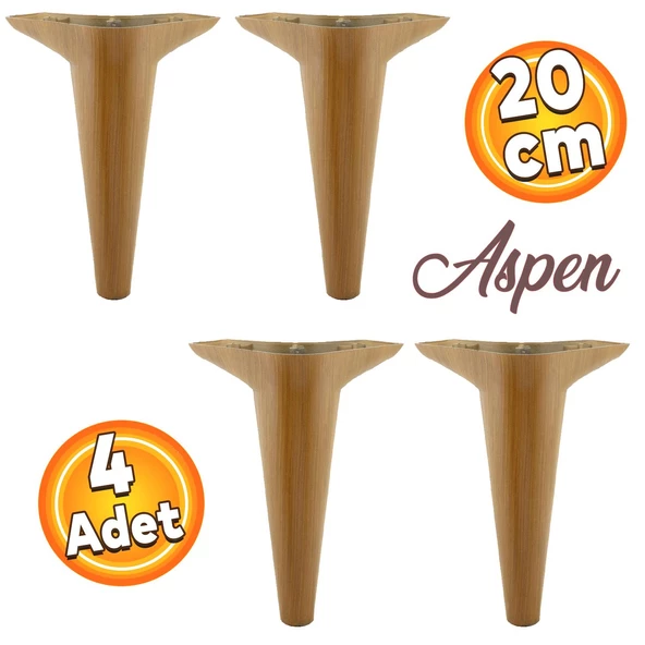Aspen Lüks Mobilya Kanepe Koltuk Tv Ünitesi Konsol Ayağı Ayakları 20 Cm Koyu Ceviz (4 ADET)