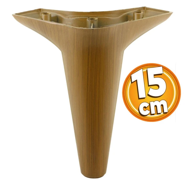 Aspen Lüks Mobilya Kanepe Koltuk Tv Ünitesi Baza Ayağı Ayakları 15 Cm Koyu Ceviz Ayak (4 ADET) - 2