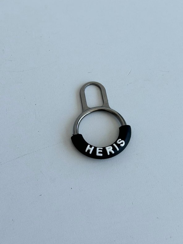 HERIS İbareli Halka Fermuar Çekme Yedeği - Metal Tutacak 100 Adet - Resim 2