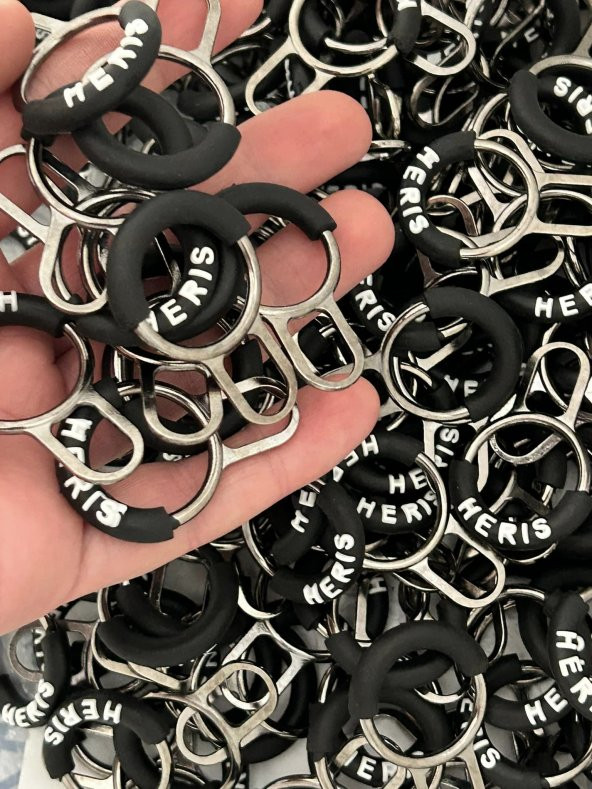 HERIS İbareli Halka Fermuar Çekme Yedeği - Metal Tutacak 100 Adet - Resim 4