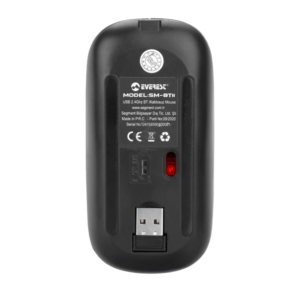 Everest SM-BT11 Usb Siyah 2in1 Bluetooth ve 2.4GHz Şarj Edilebilir Kablosuz Mouse - 3