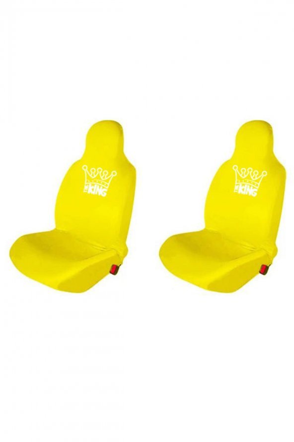 Özdemir Teks Pejo Oto Koltuk Servis Kılıfı King Baskılı Ön Koltuklar Sarı ürün görseli 1