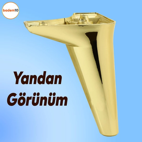 Aspen Lüks Mobilya Kanepe Koltuk Tv Ünitesi Konsol Ayağı Ayakları 18 Cm Altın Gold Ayak (4 ADET) - 7