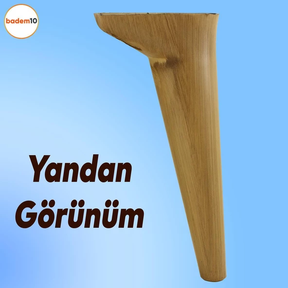 Aspen Lüks Mobilya Kanepe Koltuk Tv Ünitesi Konsol Ayağı Ayakları 24 Cm Açık Ceviz Ayak (4 ADET) - 5