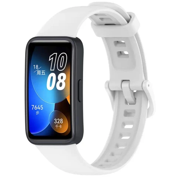 Huawei Band 8 Uyumlu Kordon Silikon Klasik Jel Kayış - 3