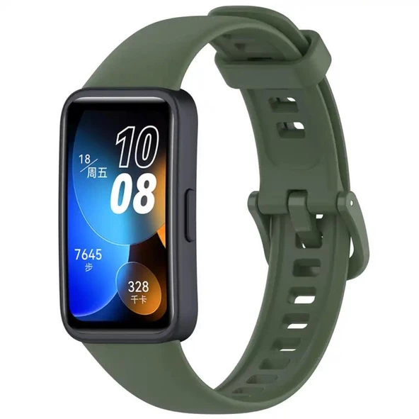 Huawei Band 8 Uyumlu Kordon Silikon Klasik Jel Kayış - 7