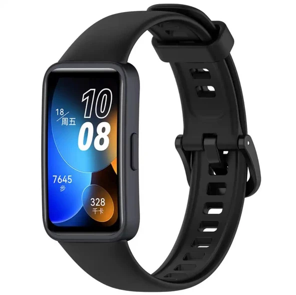 Huawei Band 8 Uyumlu Kordon Silikon Klasik Jel Kayış