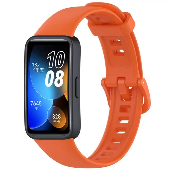 Huawei Band 8 Uyumlu Kordon Silikon Klasik Jel Kayış - 8