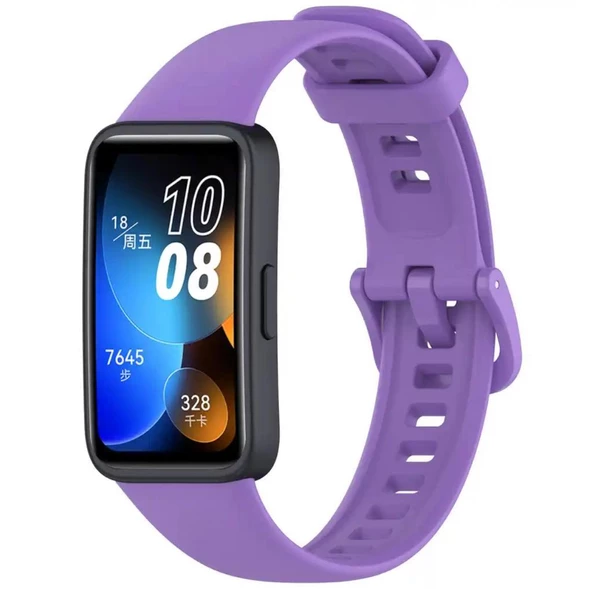 Huawei Band 8 Uyumlu Kordon Silikon Klasik Jel Kayış - 9