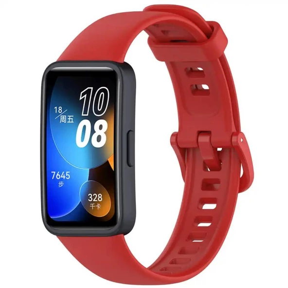 Huawei Band 8 Uyumlu Kordon Silikon Klasik Jel Kayış - 6