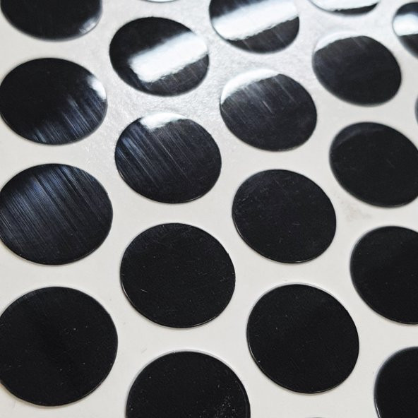 AletÇantam Yapışkanlı Tıpa Mobilya Dolap Vida Kapatma Gizleme Yapıştırma Kapağı Parlak Siyah -100 Adet - 2