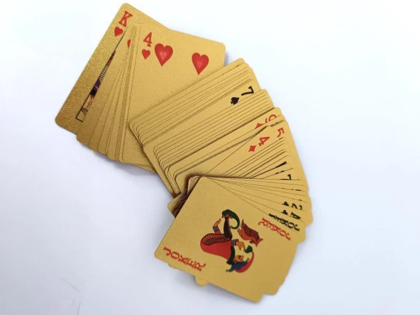 İskambil Poker Parti Noel Altın Oyun Kartları 100 Su Geçirmez Plastik Eğlence - 4