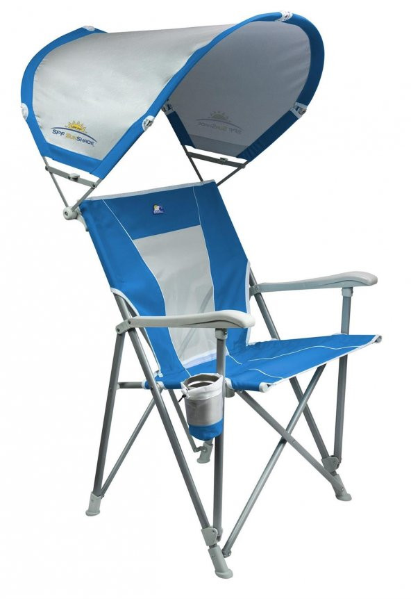 Gci Outdoor SunShade Captains Chair Güneşlikli Katlanır Plaj Sandalyesi Mavi