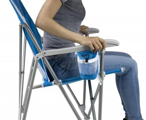 Gci Outdoor SunShade Captain's Chair Güneşlikli Katlanır Plaj Sandalyesi Mavi - 7