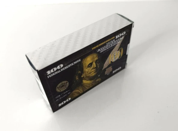 İskambil Poker Parti Noel Altın Oyun Kartları 100 Su Geçirmez Plastik Eğlence - 7