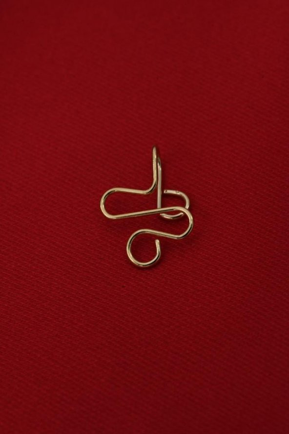 GOLD SIKIŞTIRMA FAKE YILAN DESENLİ BURUN KISTIRMA DELİKSİZ HIZMA PİERCİNG-HIZMA31 - 2