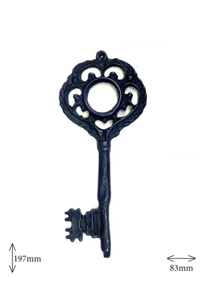 Asya 19,7 cm büyük pirinç anahtar dekoratif vintage antik aksesuar - 2