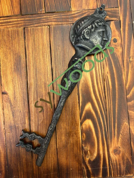 Sezar 27 cm büyük pirinç anahtar dekoratif vintage antik roma aksesuar - 3