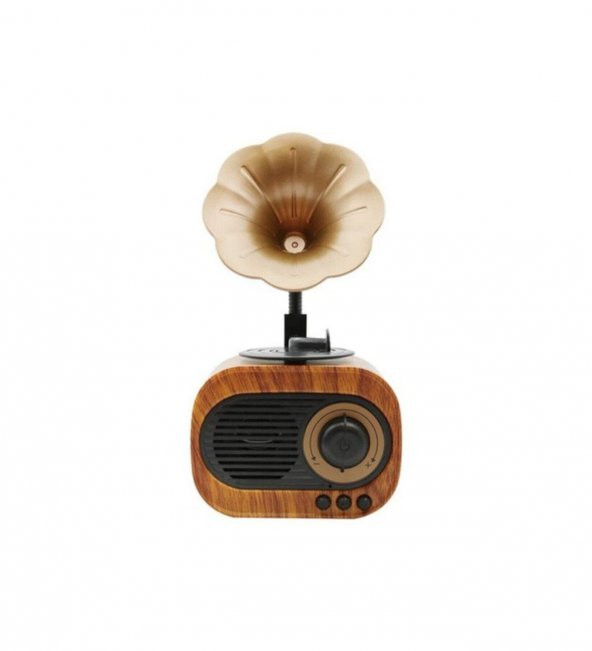 Nostaljik Radyolu Bluetoothlu Müzik Kutusu AUX Şarjlı
