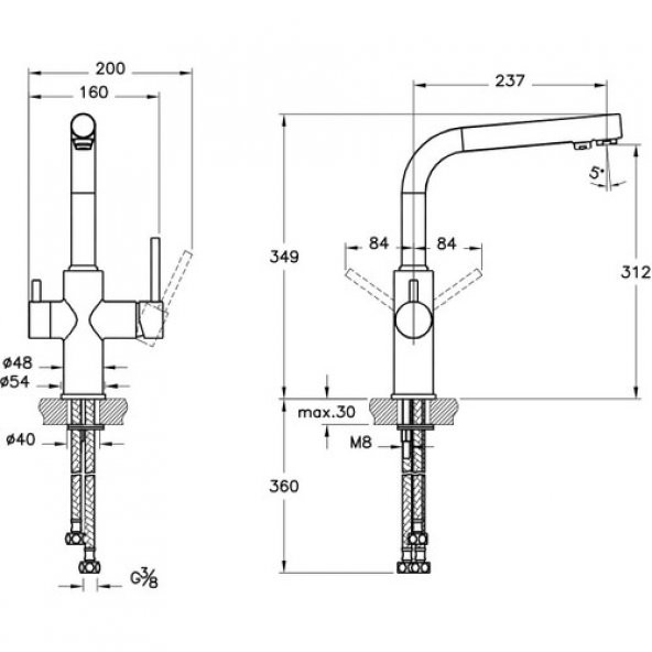 Artema Split A42144 Dual-Flow Eviye Bataryası, Krom - 2