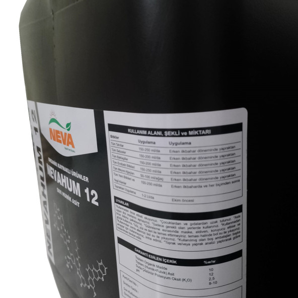 Nevahum12 Sıvı Humik Asit Organik Toprak Düzenleyici 20Litre - 4