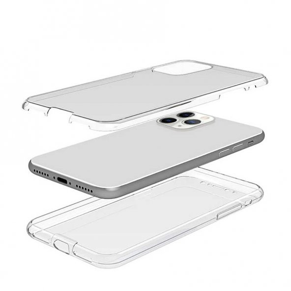 Apple iPhone 12 Pro Şeffaf Kılıf Arkalı Önlü 360 Derece Ultra Korumalı Enjoy Kapak - 4