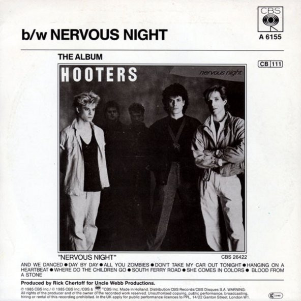 Hooters  – Nervous Night - 	Pop Rock tarz plak alithestereo