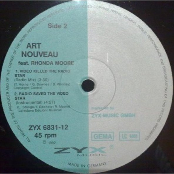 Art Nouveau Feat. Rhonda Moore – Video Killed The Radio Star Dance Mix 92  - Plak alithestereo - 4