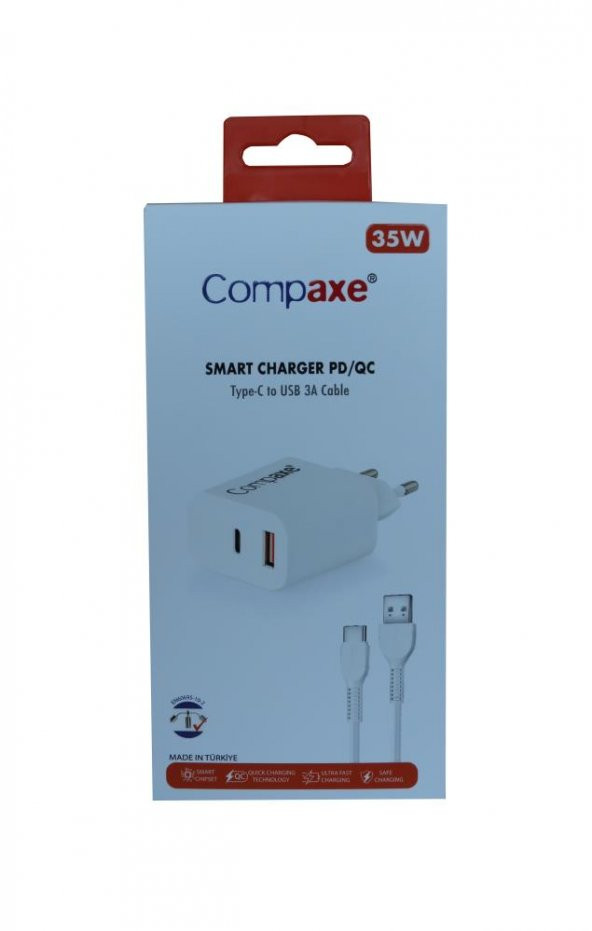 Compaxe CTA-200CA PD+QC 3.0 35W Ev Şarj Kafa