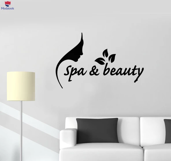 Dekorasyon Duvar Sticker Soyut Kadın Yüz Spa Masajı Güzellik Salonu Çıkartmaları