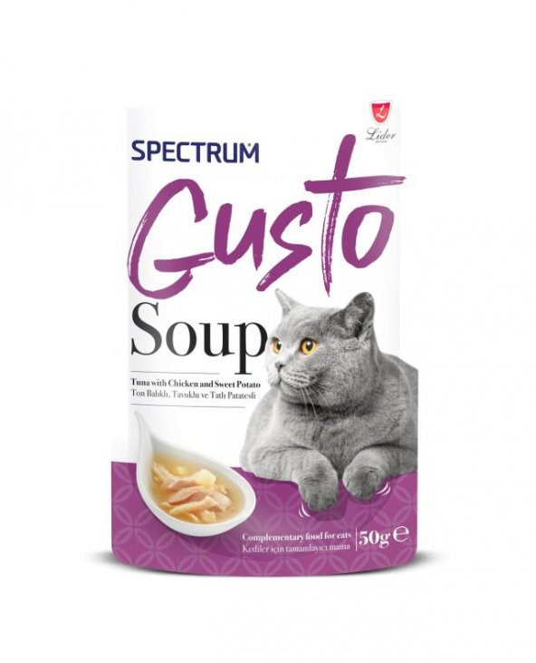 Spectrum Gusto Ton Balıklı, Tavuklu, Tatlı Patatesli Kedi Çorbası 50 Gr